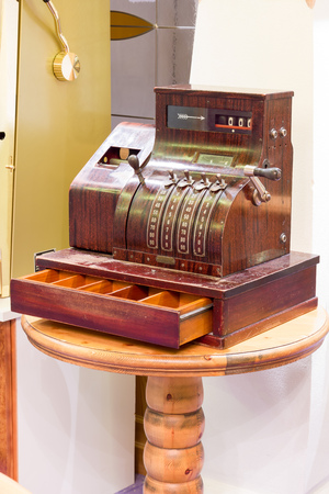 Old cash for payment from storeの写真素材