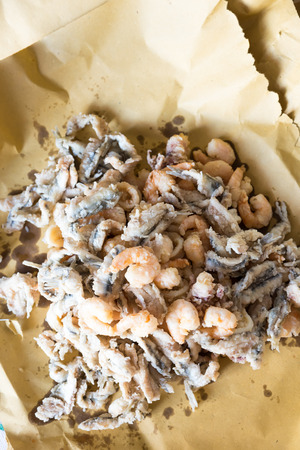 Tasty mixed fried fishの写真素材