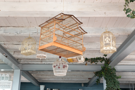 Opened iron cagesの写真素材