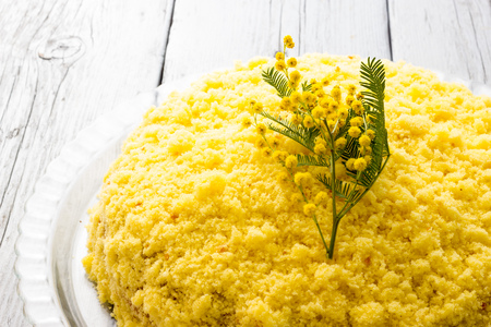 Traditional mimosa cake for Mother's Dayの写真素材