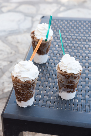 Sicilian granite with coffe and creamの写真素材