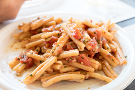 Pasta ialla trapanese sicily italiaの写真素材