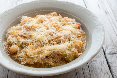 Vegetable soup with cheeseの写真素材