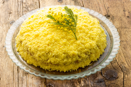 Traditional mimosa cake for Mother's Dayの写真素材
