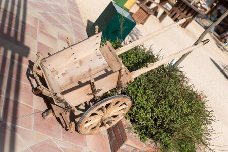 Typical Sicilian wooden cartの写真素材