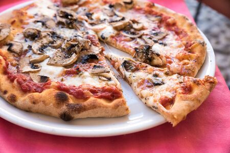Pizza with mushrooms