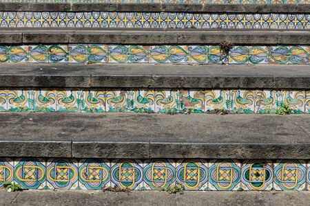 Stairway with polychrome ceramic tiles from Caltagirone Sicilia