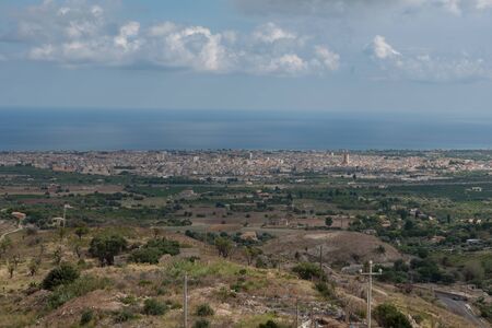 Top view of Avola Sicilyの写真素材