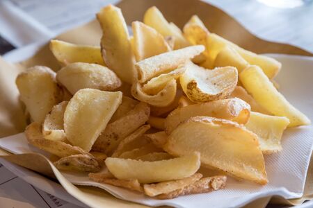 Handmade fried potatoesの写真素材