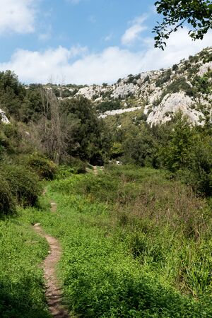 Path on the Sicilian hillsの写真素材