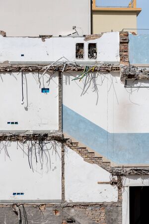 Demolition house with exposed systemsの写真素材