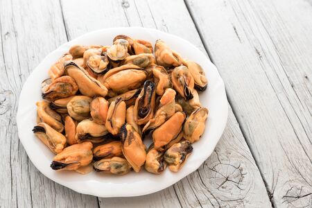 Tasty mussels without hoodの写真素材