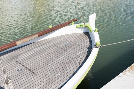 Fishing boats moored at the portの写真素材
