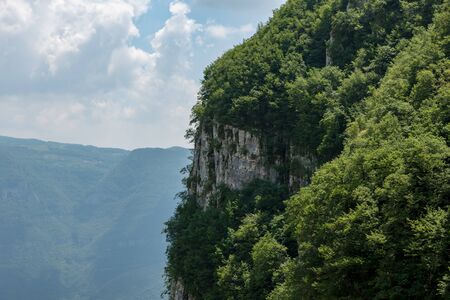 Rock walls in the mountainsの写真素材