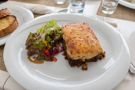 Greek moussaka with vegetableの写真素材