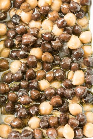 Black and brown chickpeasの写真素材