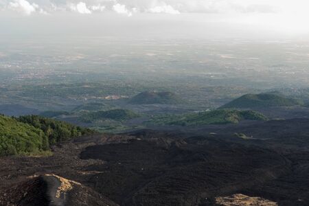 Etna landscape Catania Sicily Italyの写真素材