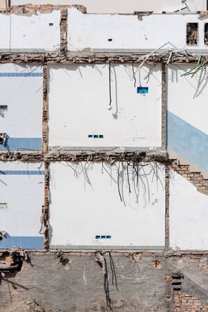 Demolition house with exposed systemsの写真素材