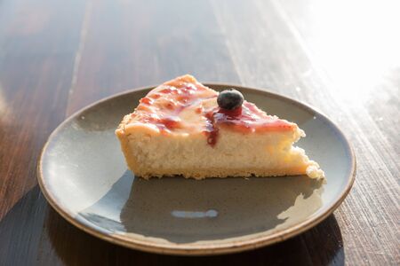Creamy cake with berriesの写真素材
