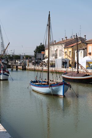 Fishing boats moored at the portの写真素材