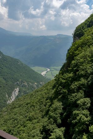 Rock walls in the mountainsの写真素材