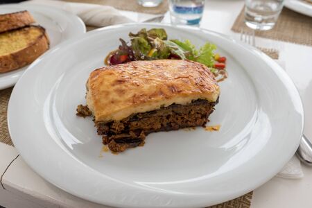 Greek moussaka with vegetableの写真素材