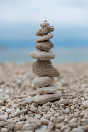 Stone balancing close upの写真素材