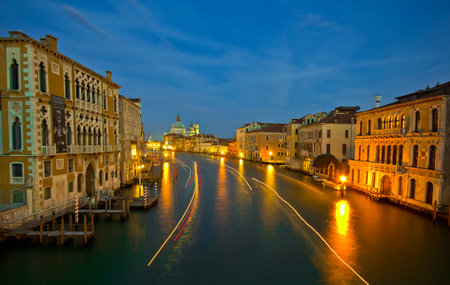canal view in venice from a bridgeの写真素材