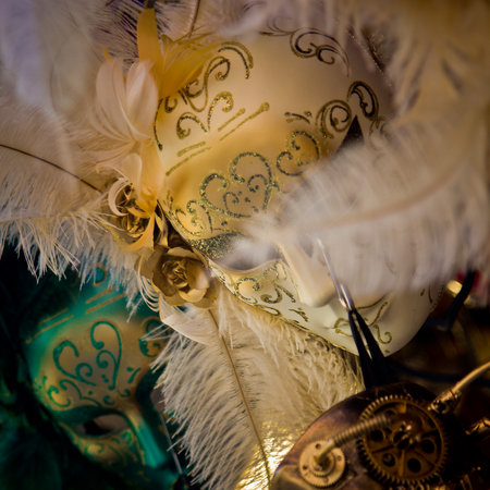 Venetian mask for annual carnival in the Italian cityの写真素材