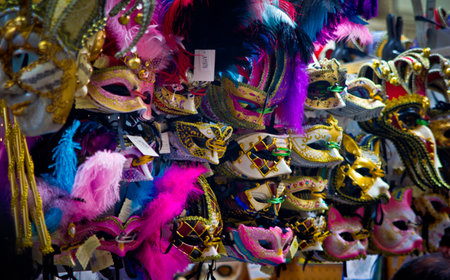 Venetian mask for annual carnival in the Italian cityの写真素材