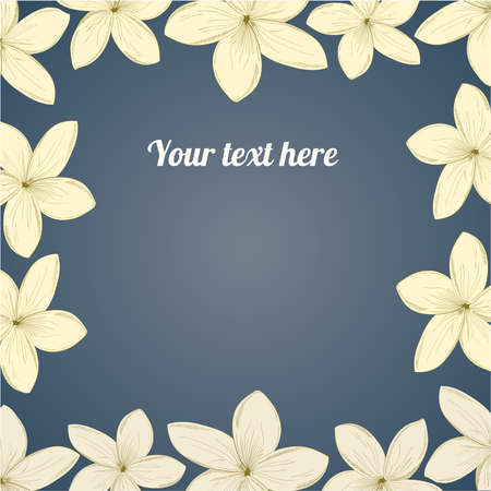 Vector hand drawing flower border. Design elementのイラスト素材