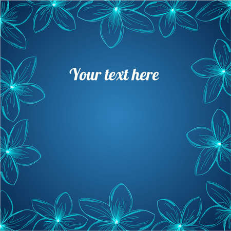 Vector hand drawing flower border. Design elementのイラスト素材