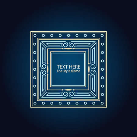 Vector geometric linear style frame - art deco border for textのイラスト素材