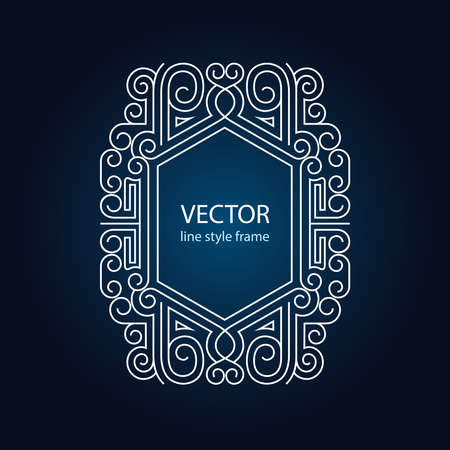 Vector geometric linear style frame - art deco border for textのイラスト素材