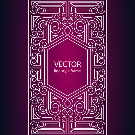 Vector geometric linear style frame - art deco border for textのイラスト素材