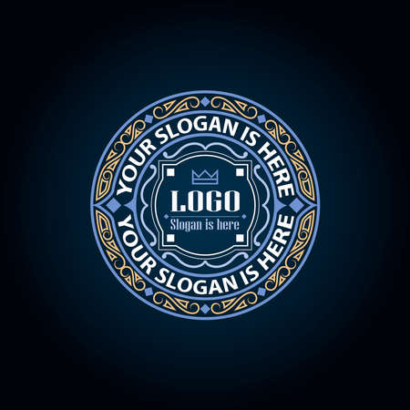 Vector geometric linear style frame - art deco border for textのイラスト素材