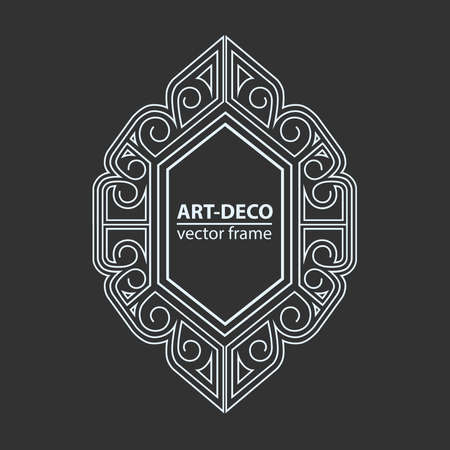 Vector geometric linear style frame - art deco border for textのイラスト素材