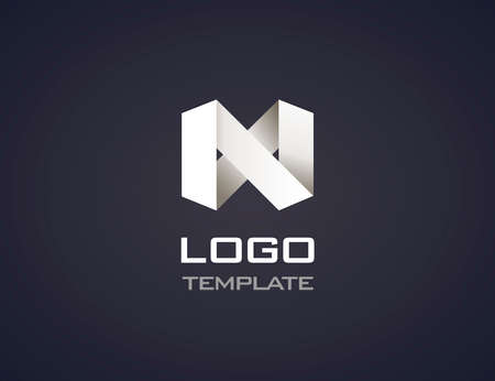 Vector abstract colorull origami logo template isolated on dark backgroundのイラスト素材