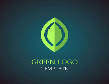 Eco green leaf logo template. Infinite shape. Green leaves loop.のイラスト素材