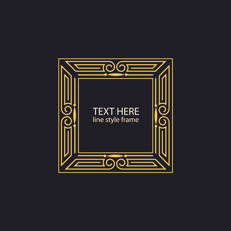 Vector geometric linear style frame - art deco text decoration.のイラスト素材