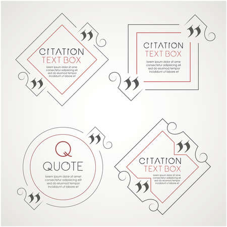 Set of the citation text box. Frame for decoration quote.のイラスト素材