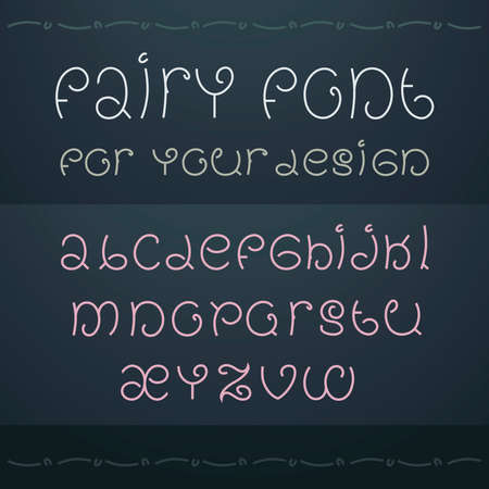 Nice ornate linear style font for wedding invitation, cover and page decorationのイラスト素材