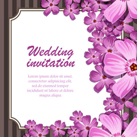 Greeting card with labrador tea, watercolor, can be used as invitation card for wedding, birthday and other holiday and summer background. Vector illustrationのイラスト素材