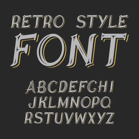 vintage label font.  Retro label styleのイラスト素材