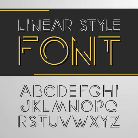 simple and minimalistic alphabet in line style.のイラスト素材