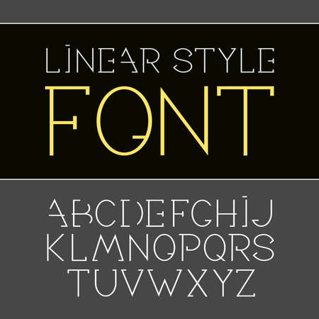 Vector linear font - simple and minimalistic alphabet in line style.のイラスト素材