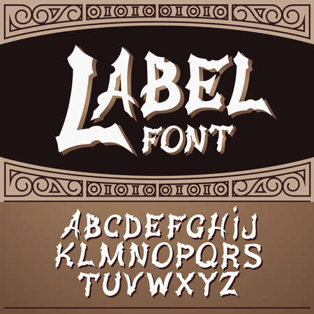 label font, modern style.  Whiskey label styleのイラスト素材