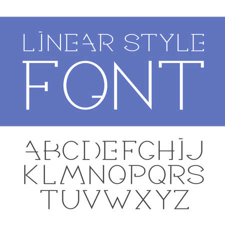linear font - simple and minimalistic alphabet in line style.のイラスト素材