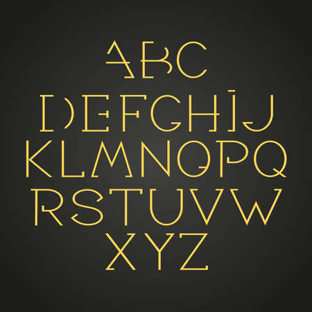 linear font - simple and minimalistic alphabet in line style.のイラスト素材