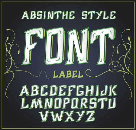 Vector acid font. Good for use to decoration alcohol production, leaflet and other printing production. Green font.のイラスト素材